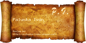 Paluska Iván névjegykártya